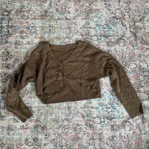 crop brown sweater